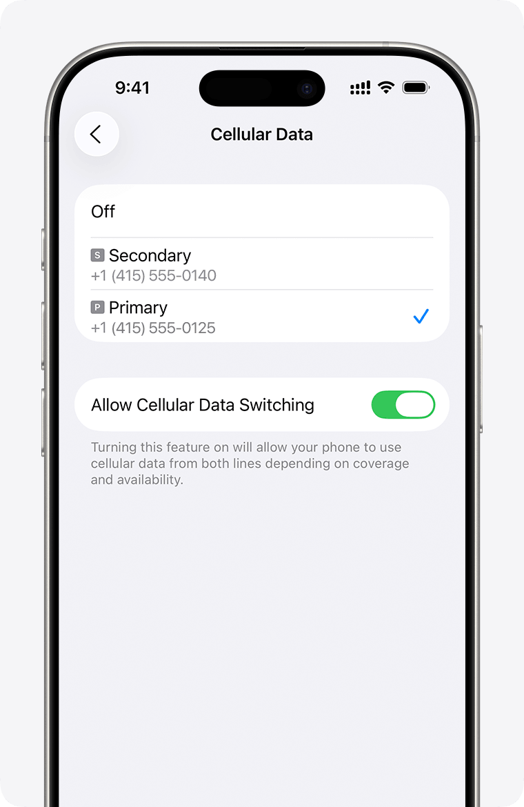 eSIMChina als Datenleitung festlegen — iPhone Cellular Data selection